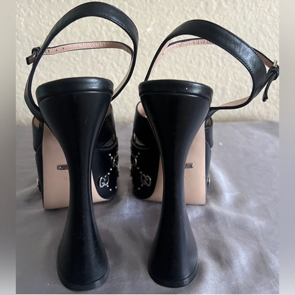 Gucci Interlocking G Logo Platform Ankle Strap Sandals Heels Shoes $1290 - Picture 9 of 16
